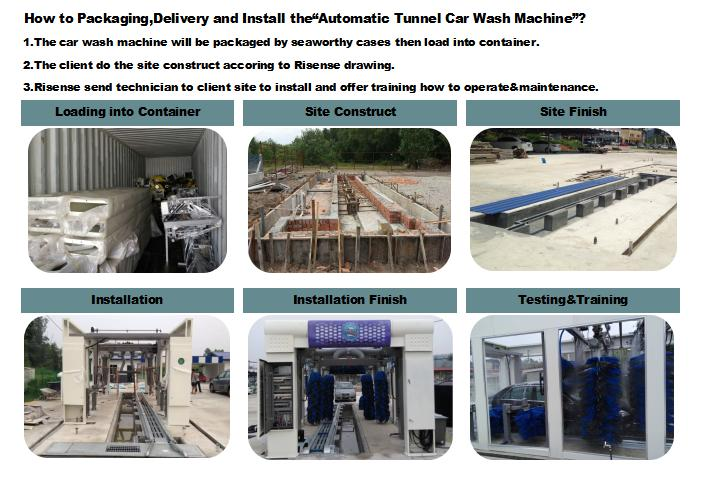 Fully Automatic Tunnel Car Wash Machine High Pressure Car Wash Machine 10 Brushes Rollover Car Wash Systems PLC Control System