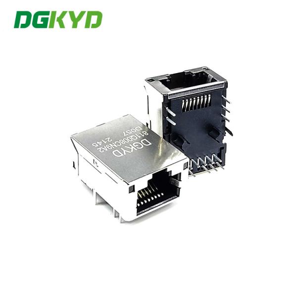 Quality Two Color Light DIP RJ45 12 Pin Socket Connector PA66 Material for sale