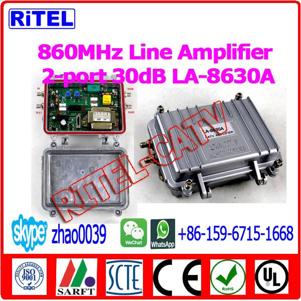 Quality 2-PORT OUTPUT 30dB gain CATV/MATV Line Amplifier LA-8630A for sale