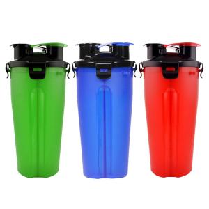 China Outdoor 2 In 1 Dog Water Bottle With Dual Chambered Storage Food Container on sale