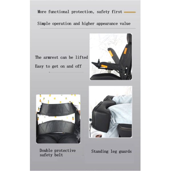 Adjustable Medical Transport Wheelchair Foldable Electric Lightweight Wheelchair 101kg