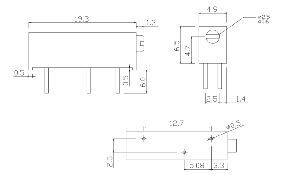 Blue Color Multi Turn Potentiometer / 3006P Cermet Trimmer Potentiometers