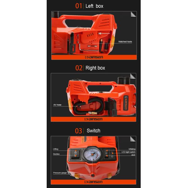 3 Ton Lifting 45cm 4 In1 Electric Hydraulic Jack Kit Multi - Function Maintenance Tools