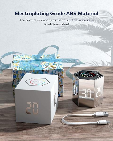 Cube Ticktime Pomodoro timer, digital timer, hexagonal visual magnetic flip