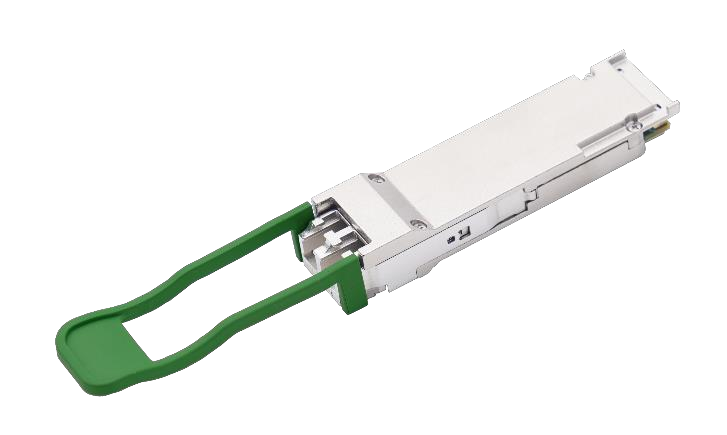 QSFP28 100G CWDM4 transceiver module designed for 2 km optical communication applications with single mode fiber