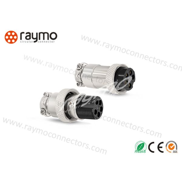 Nickle Plated Threaded Electrical Connector PA66 Insulator Long Life Cycle Wire To Wire