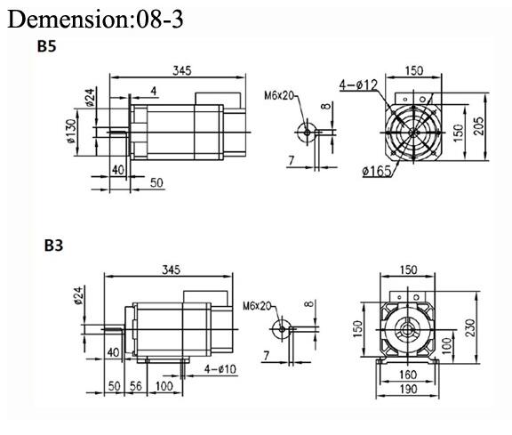 3 phase 1.5KW AC Spindle Servo Motor for CNC lathe and milling machine