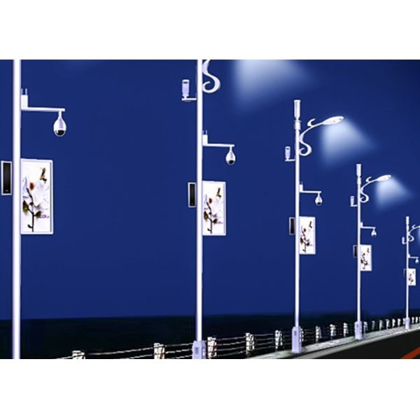 Outdoor P6 Advertising Lamp Post LED Display Screen 54x27 Dots For Street