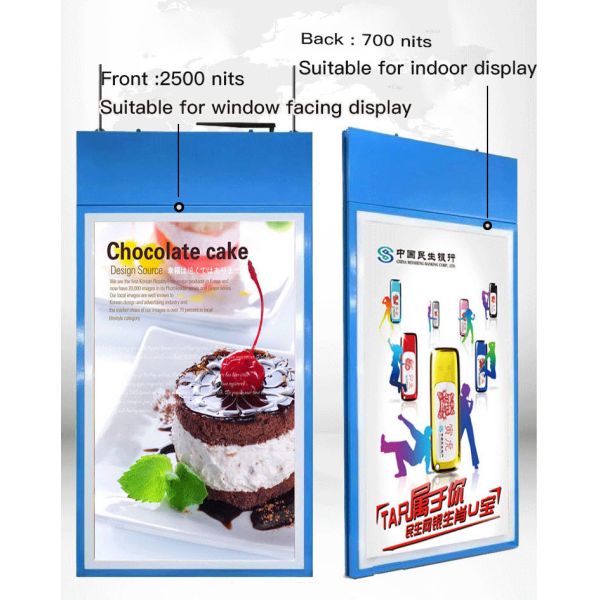 High Brightness Window Facing Display Single Double Side Ultra Thin 43 49 55 LCD Advertising Display