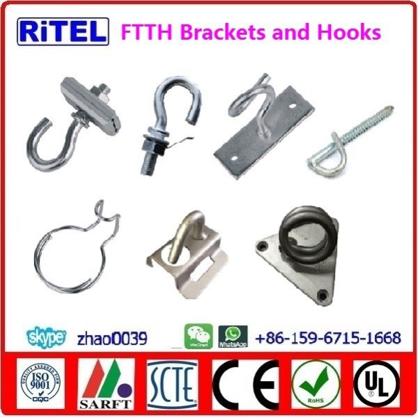 ftth/fttx/fttb fitting, anchor tension clamps, brackets and hooks for fiber optical cable installation