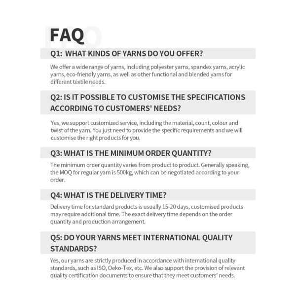 Coated 210D Bright Covering Recycled Yarn Earloop Pure White 300D 75D 70D