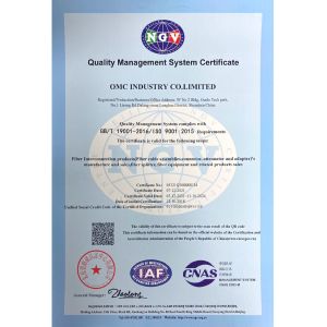 OMC Industry Co.Limited Certifications