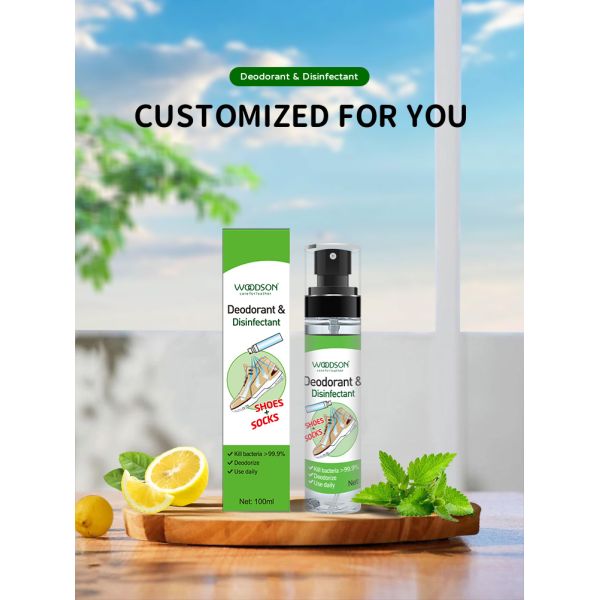 Custom Liquid Shoe Fabric Deodorant Spray Private Label 100ml