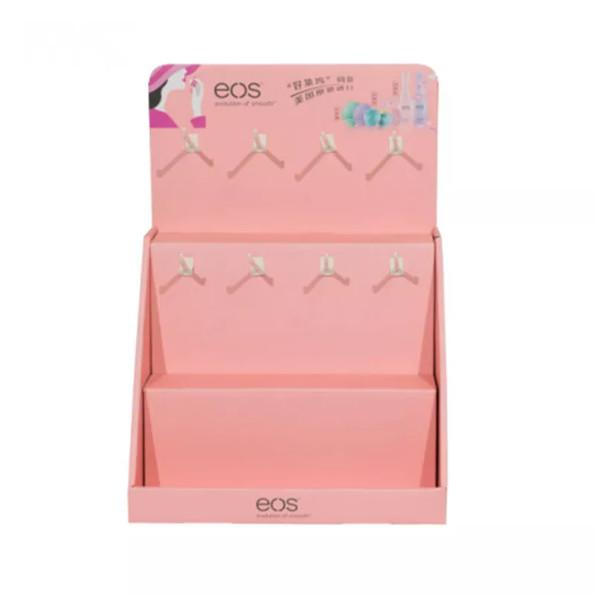 Quality POP Custom Cardboard Countertop Display Corrugated Paper PDQ With Peg Hooks for sale