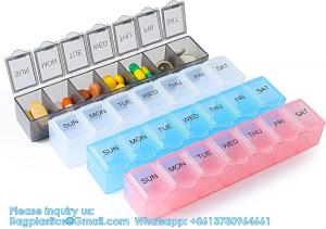 China Extra Large Weekly Pill Organizer, 7 Days Pill Case Travel Daily Pill Box Portable Medicine Organizer Compartment on sale
