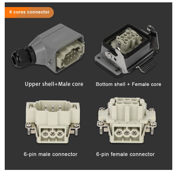 Male Female Insert Waterproof Electrical Connectors 500V 16A