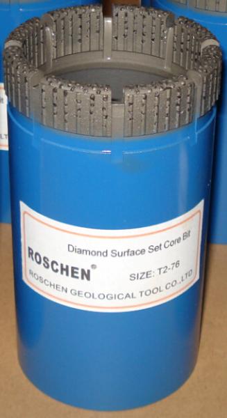 Quality HQ NQ Surface Set Core Drill Bits , Diamond Cutting Drill Bits With Hard Matrix for drilling very soft & abrasive stone for sale