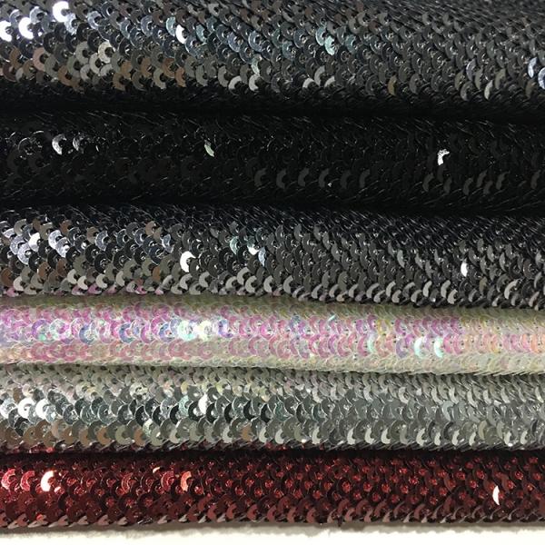 OEM Reversible Sequin Fabric Woven Non Toxic Material Embroidered Pattern