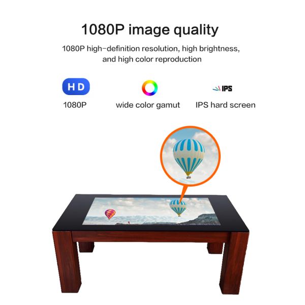 Waterproof Study Screen Coffee Table 43'' Interactive Kiosk Multi-Touch Screen Gaming Smart Coffee Table