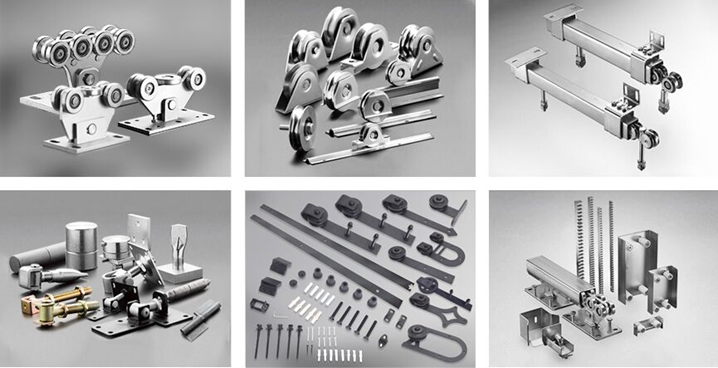 Mini Bent Plate Barn Door Roller Sliding Cabinet Door Kit Black