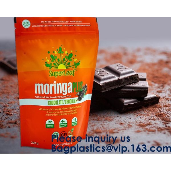 BIODEGRADABLE SUP POUCH CHOCOLATE/ ENERGY BAR PACKING MMJ CLEAR 3-SIDED SEAL WITH ZIPPER & EURO SLOT ULTRA CLEAR STAND U