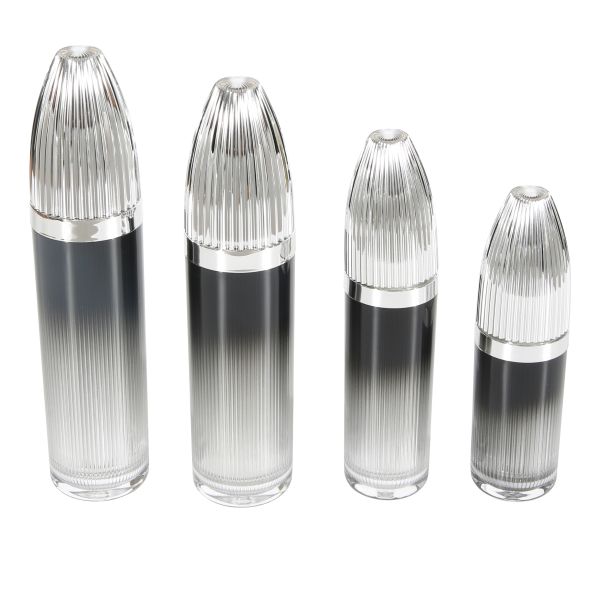 Pump Type With Aluminum Ring Black Gold Acrylic Cosmetic Cream Packaging Jar 30ml Spray Bottle Luxury Skincare Packaging