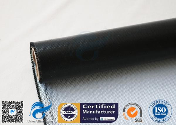 Quality 1 Side Black Silicone Coated Fiberglass Fabric Fireproof Cooler Insulation Material for sale