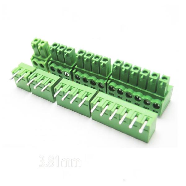Quality 3.81mm Pitch PCB Plug-in Screw Terminal Blocks Plug + Right Angle Pin Header for sale