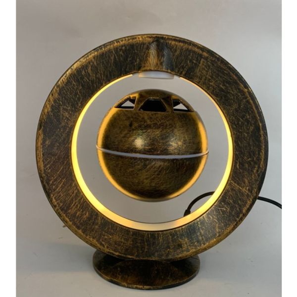 360 rotating led light magnetic levitation floating wireless bluetooth speaker for gift