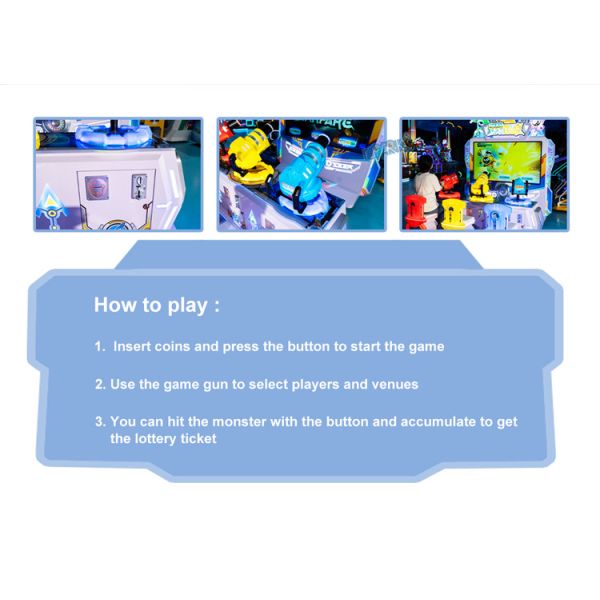 Amusement Park Ball Shooting Arcade Machines Carnival Monster Realms Tv Gun Game