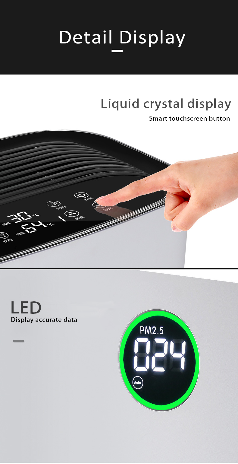 HOMEFISH 480M3/H Household Air Purifier UV Sterilization Coverage Area 50-100m2