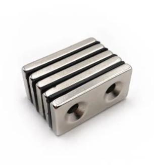 Quality Square NdFeB Permanent Magnets Neodymium Magnets With Countersunk Holes for sale