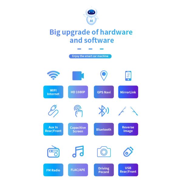 7 Inch GPS Car Mount Tablet Android 1 DIN Telescopic Screen Car Player Wifi HD 1080P