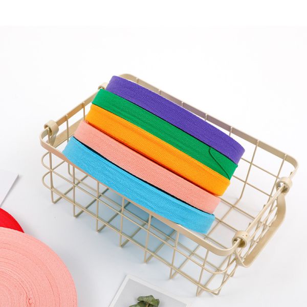 10mm-40mm Plain Cotton Ribbon Pink Green Blue Woven Edge Ribbon
