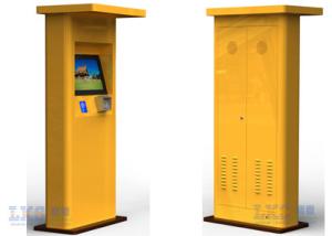 Interactive Touch Screen Half Outdoor Kiosk Waterproof With TFT LCD Monitor
