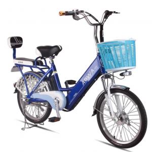 Wholesale 24'' Aluminum Rims Lithium Single Speed City Bike Blue Pedal Assist Electric Bike from china suppliers