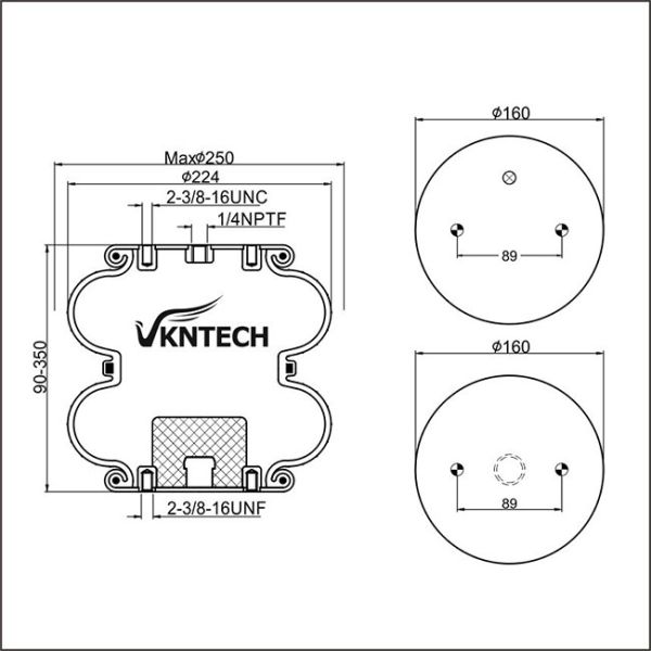 Twicepower Technology Convoluted Air Spring 2B 200-19 Contitech