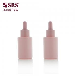 China Cute Round Glass Bottles Perfume Essential Oil Pink Dropper Bottle 30ml on sale