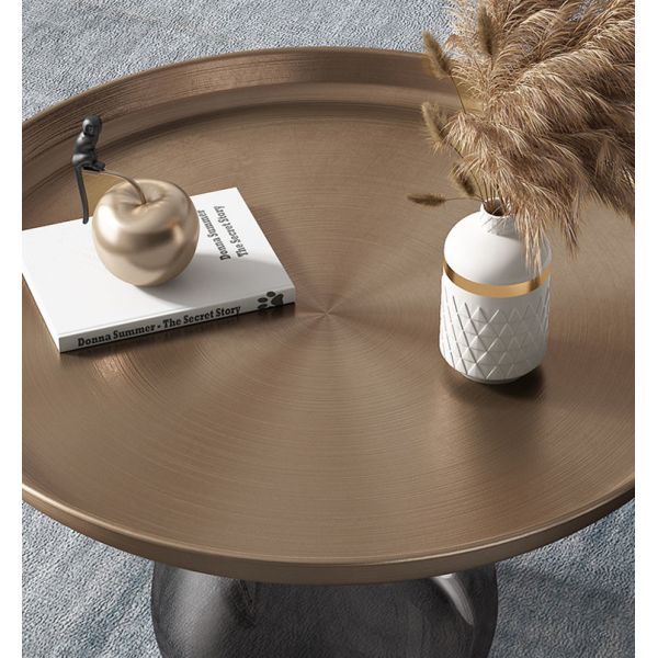 Brushed Brass Stainless Steel Top Bell Side Table Nordic Round