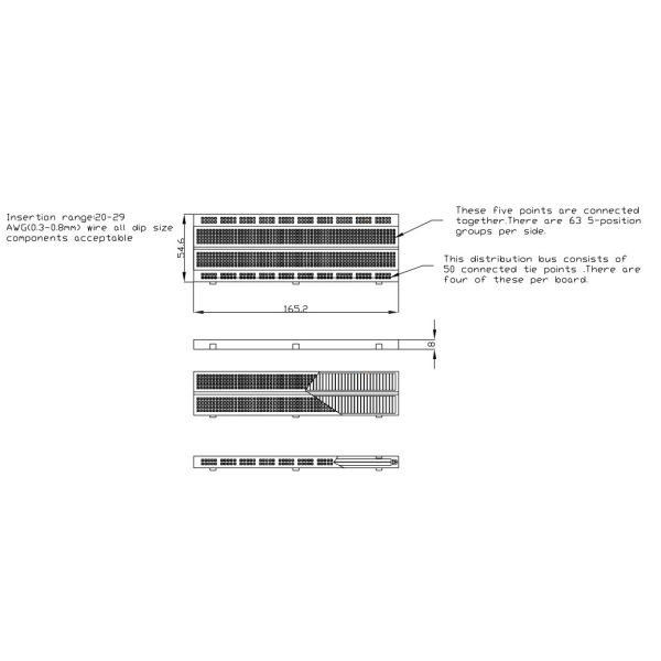 Self Adhesive DIY Transparent 830 Breadboard