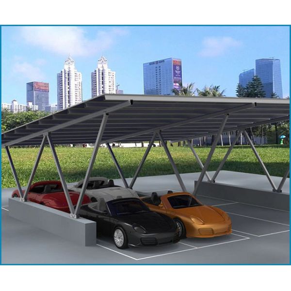 Waterproof PV Solar Carport for Flat Open Field Anodized Aluminium Solar Roof Carport