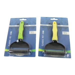 China Double Sided Pet Comb Brush Deshedding Tools For Dogs Dense Treatments Open Knot Comb 189x108x26mm on sale