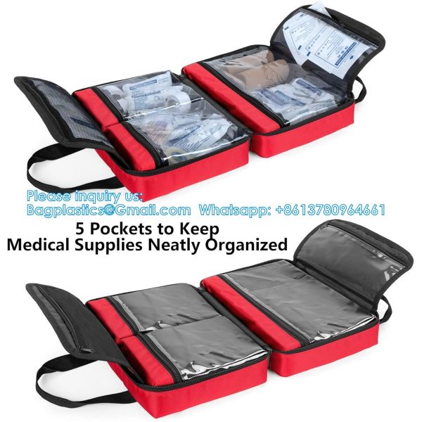 Small First Aid Kit Bag Empty Portable Emergency Kits Trauma Bag, Ideal For Car, Home, Camping And Hiking, Red Bag