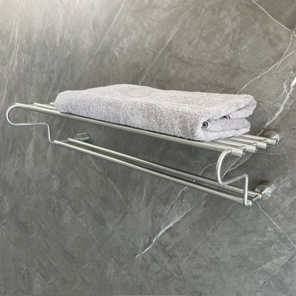 Stainless Steel Bathroom Towel Racks Wall Mounted Polished Satin