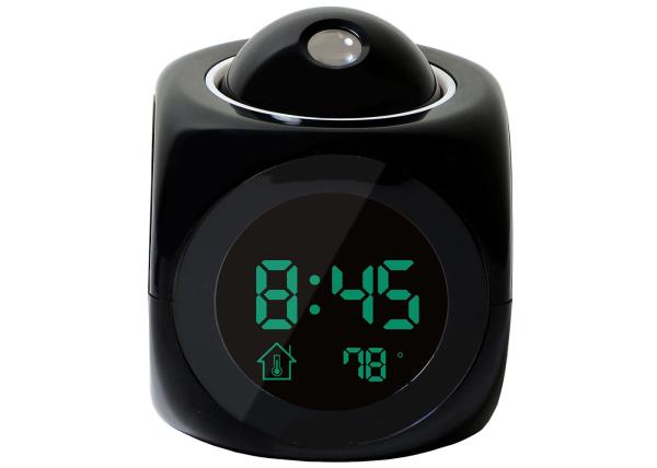Quality 7.5*7.5cm Multifunction Vibe LCD Talking Projection Alarm Clock Time & Temp Display Calendar/Temperature/Time Display for sale