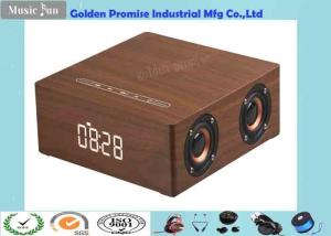 China 3600mA Battery Wooden Bluetooth Speaker And Alarm Clock AUX Input on sale