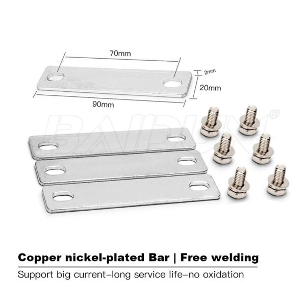 Connection Piece 3.2V 90AH Nickel Plated Copper Busbar 0.05kg
