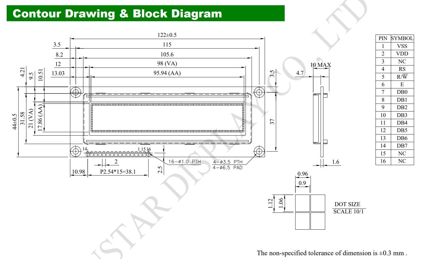 OLED LCD Module 3.84'' 100*16 Graphic Super Wide Temperature 5.0v Winstar Replace