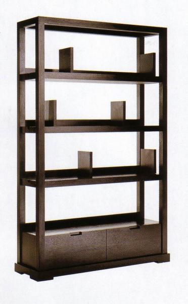 Modern Hotel Lobby Furniture Solid Wood Commodity Shelf Partition Wall Walnut