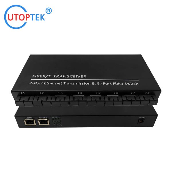 10/100/1000Mbps 2port RJ45+8port SC fiber ethernet media converter switch normal switch